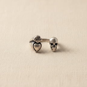 Anello Cuore sacro e Teschio