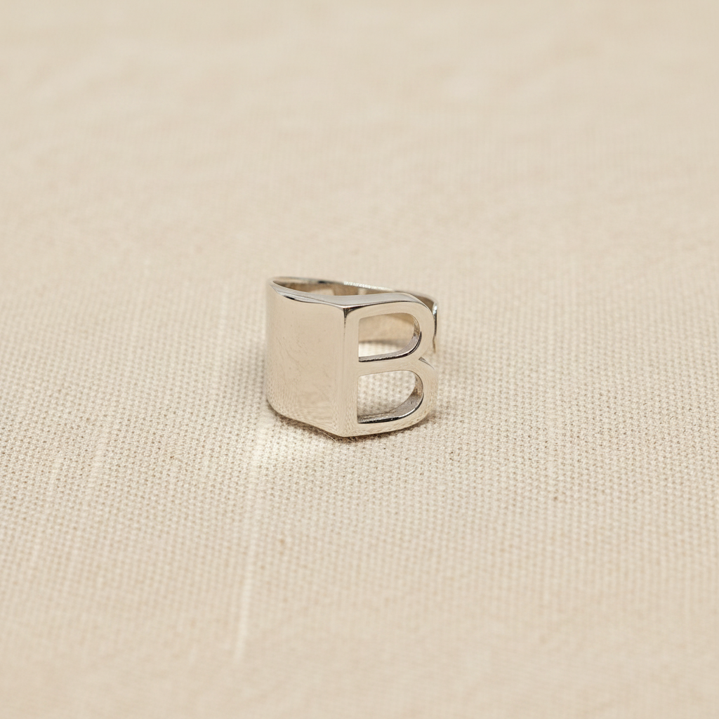 Anello lettera B Argento925