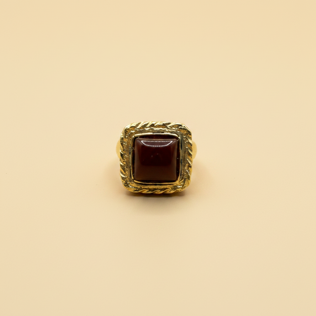 Anello Quadrato Etrusco Cabochon