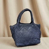 Borsa blu su lino beige, foto 2