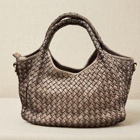 Borsa taupe su lino beige, foto 3