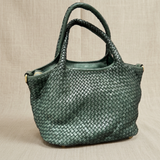 Borsa verde su lino beige, foto 1