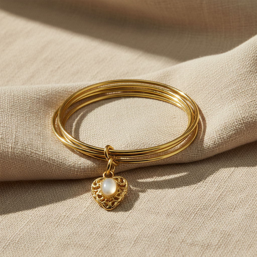 Bracciale 6 fili Lanterna Cuore Madreperla