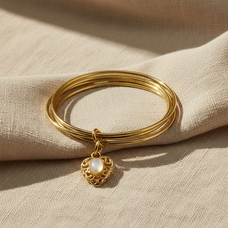 Bracciale 6 fili Lanterna Cuore Madreperla