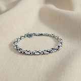 Bracciale Bizantina Squadrata 2 su lino beige