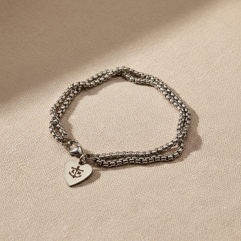 Bracciale Cuore Acciaio