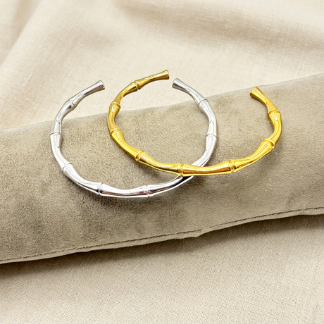Bracciale Duo Bamboo con cuscino chiaro e lino beige