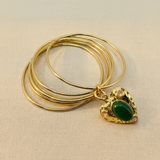 Bracciale Lanterna Cuore Giada Verde - Sfondo Caldo
