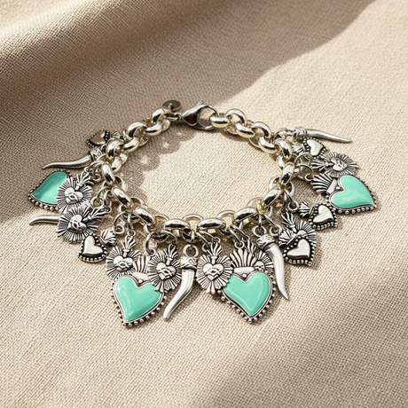 Bracciale Lucky Cuore Sacro Verde fiamma