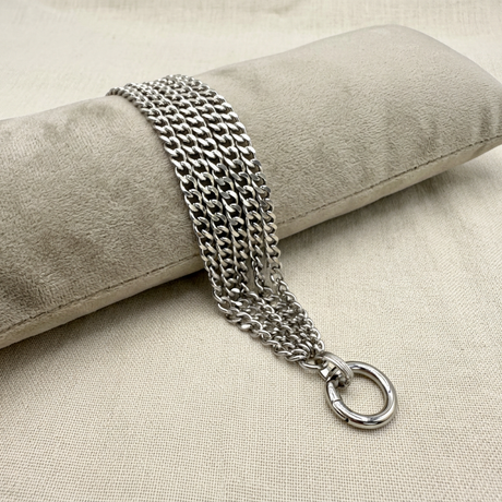 Bracciale Multifili Grumetta su lino beige