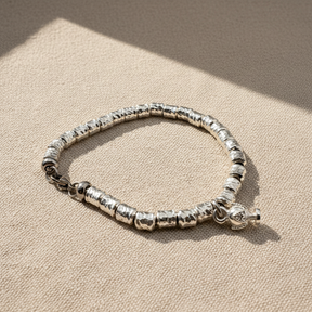 Bracciale pepite e pumino con moschettone