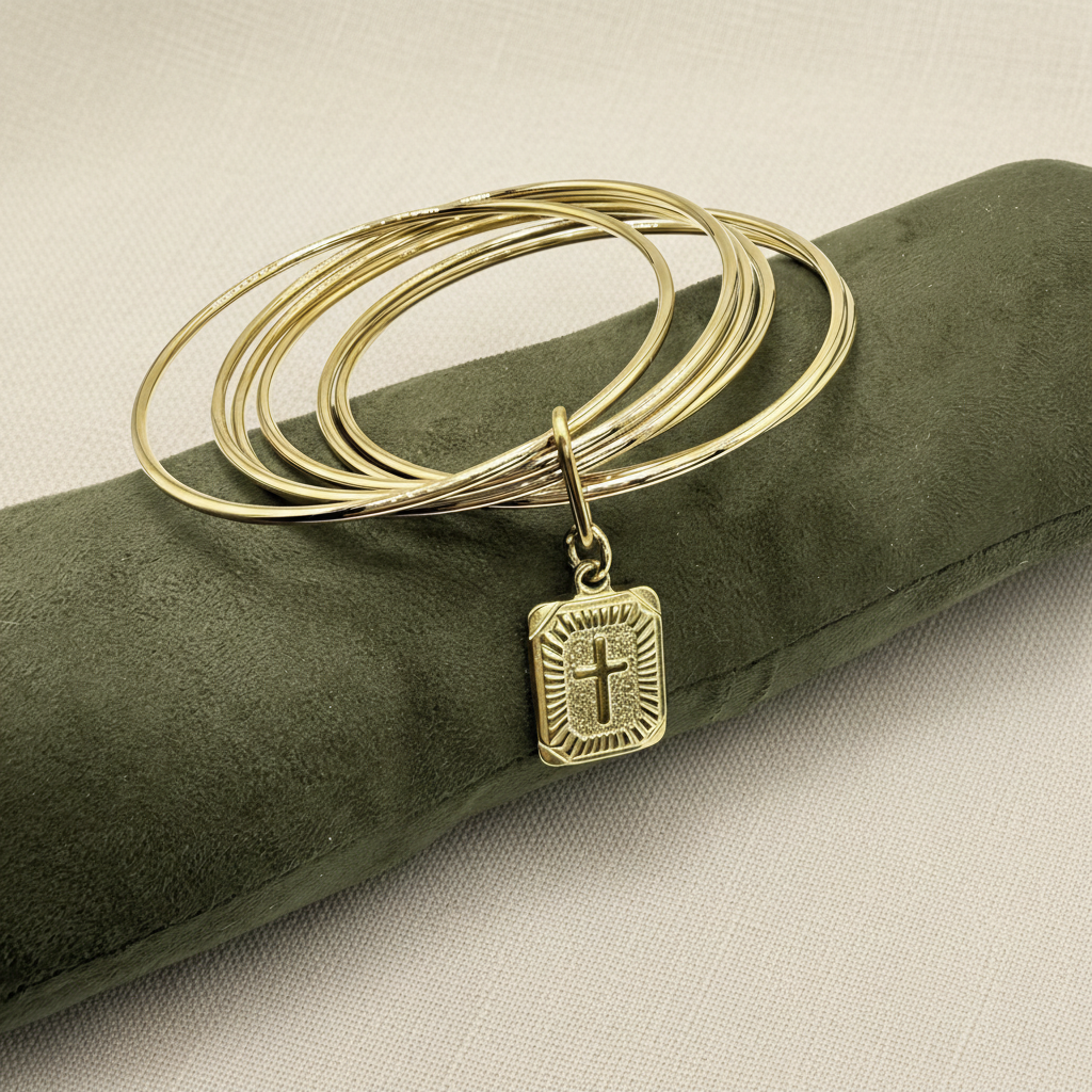 Bracciale Rigido 6 Fili Croce