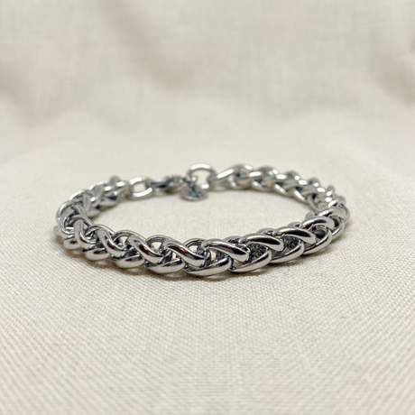 Bracciale Spiga 2 in Acciaio su lino beige