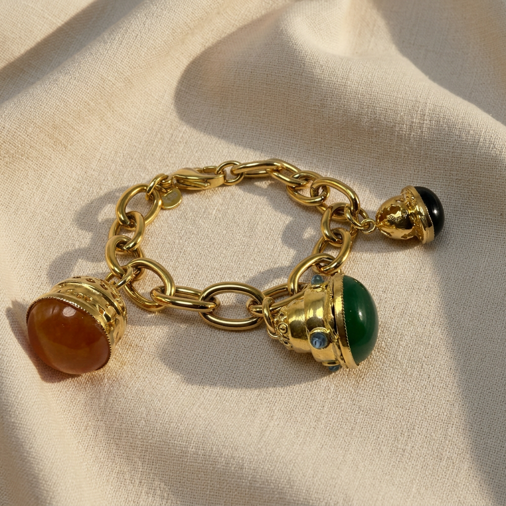 Bracciale su lino beige, foto 2