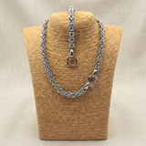Collana e Bracciale Bizantina Media Duo su lino beige