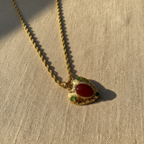 Collana Lanterna Cuore Giada Corniola