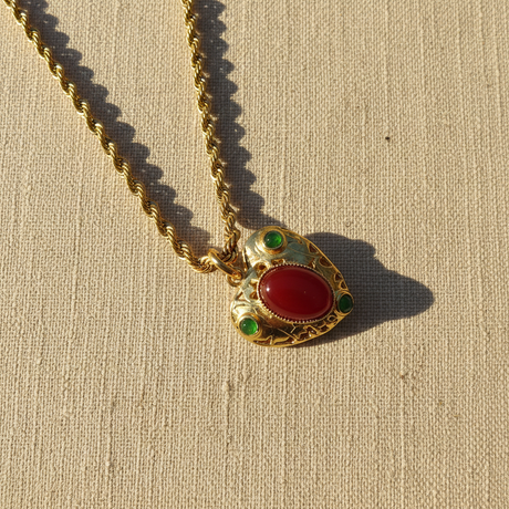 Collana Lanterna Cuore Giada Corniola