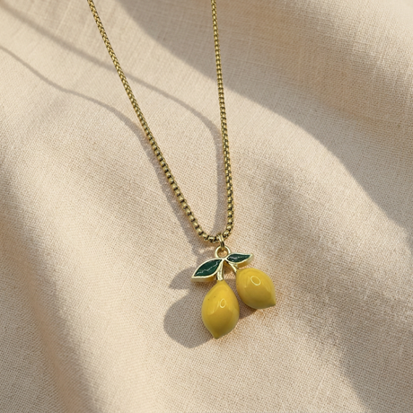 Collana Limoni su lino beige