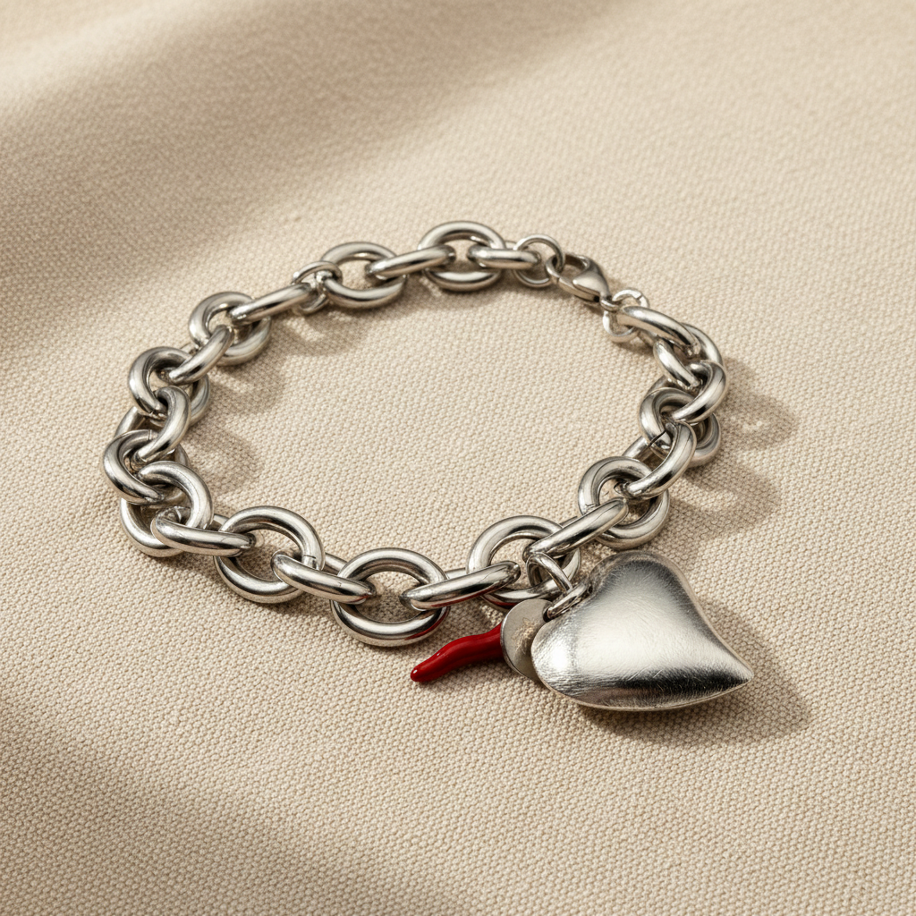 Cuore Satinato Silver