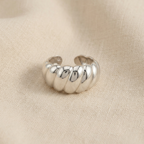Fascia lucida Croissant Argento925 su lino beige