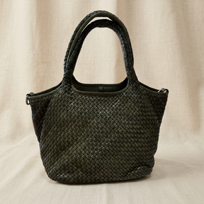 Hermione Big Verde Militare su lino beige