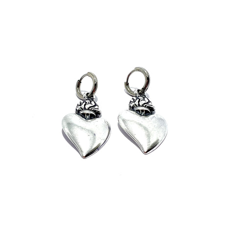 Orecchini Cuore sacro fiamma pendenti