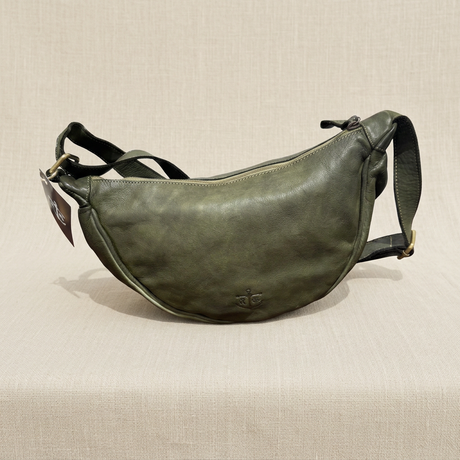 Mezzaluna Verde Militare su lino beige