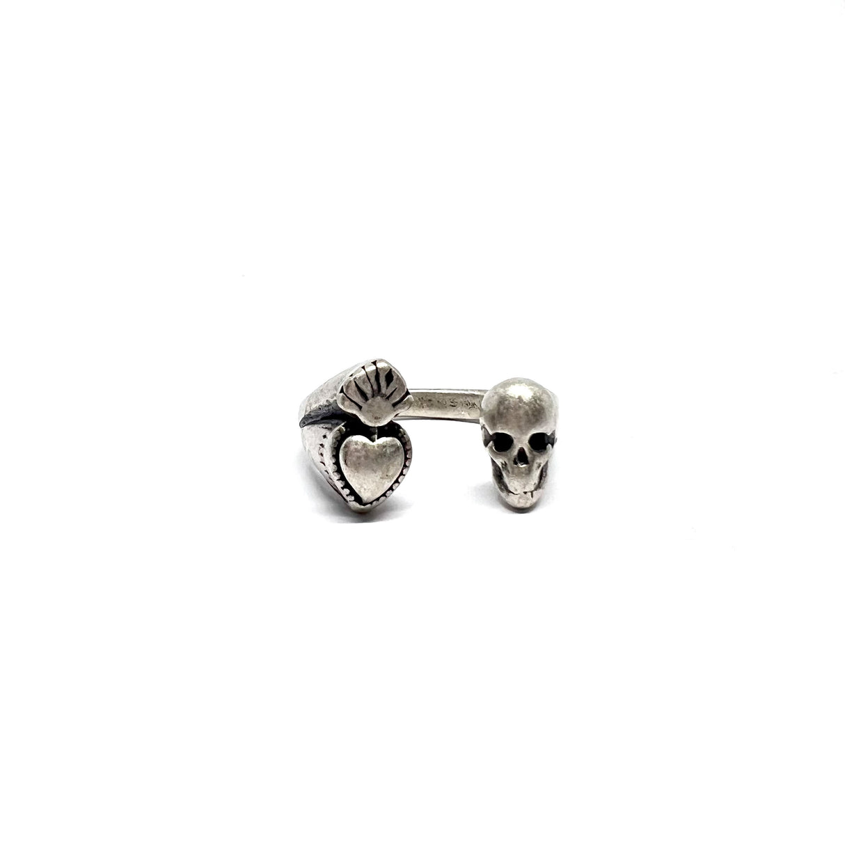 Anello Cuore sacro e Teschio Argento925