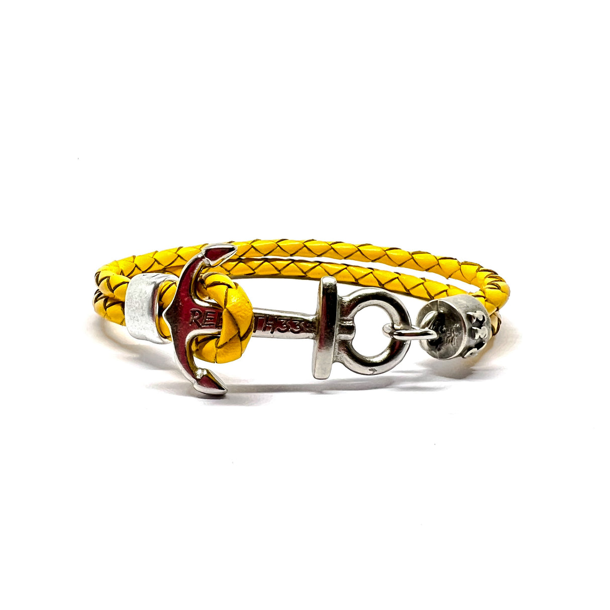 BRACCIALE ANCORA IN PELLE OCRA