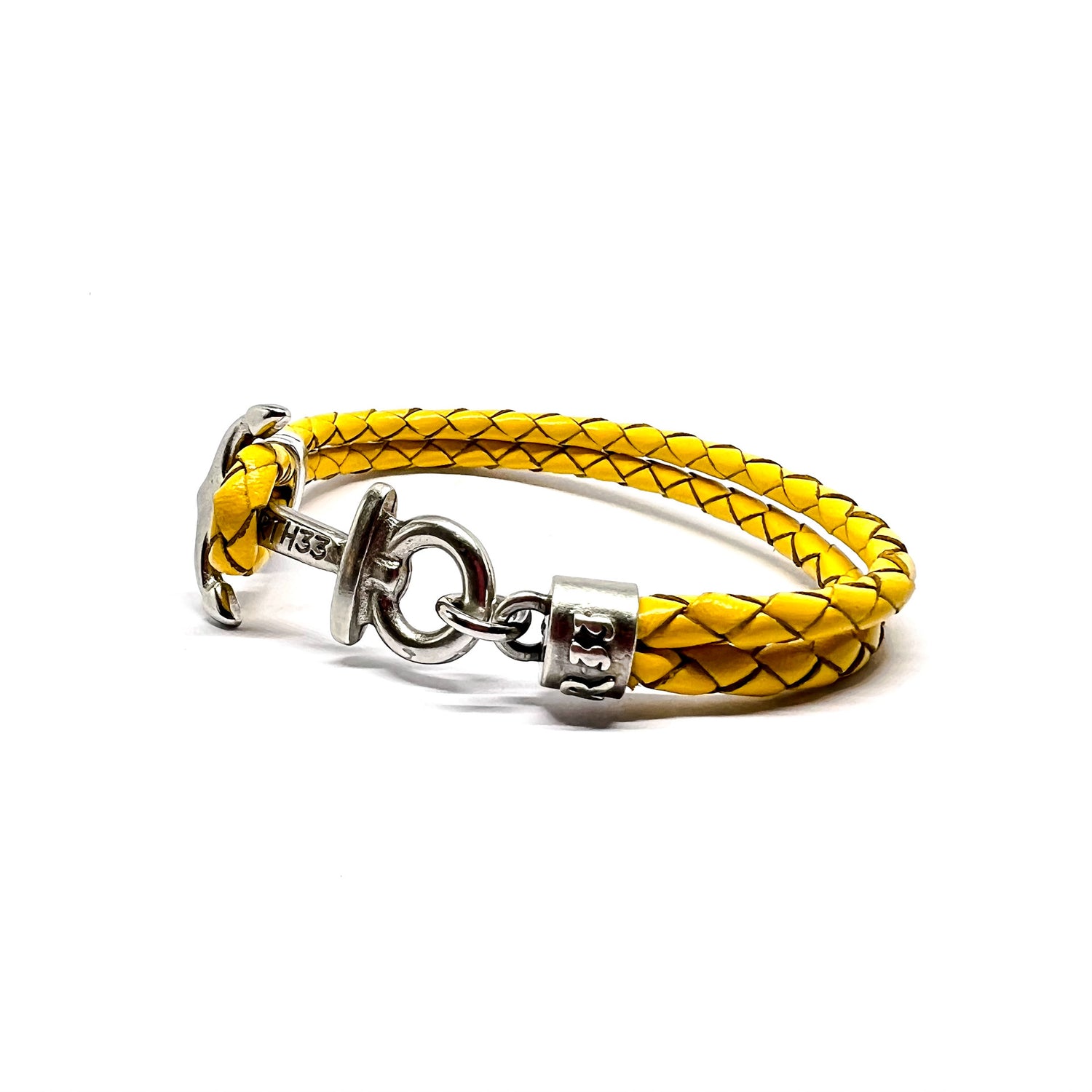 BRACCIALE ANCORA IN PELLE OCRA