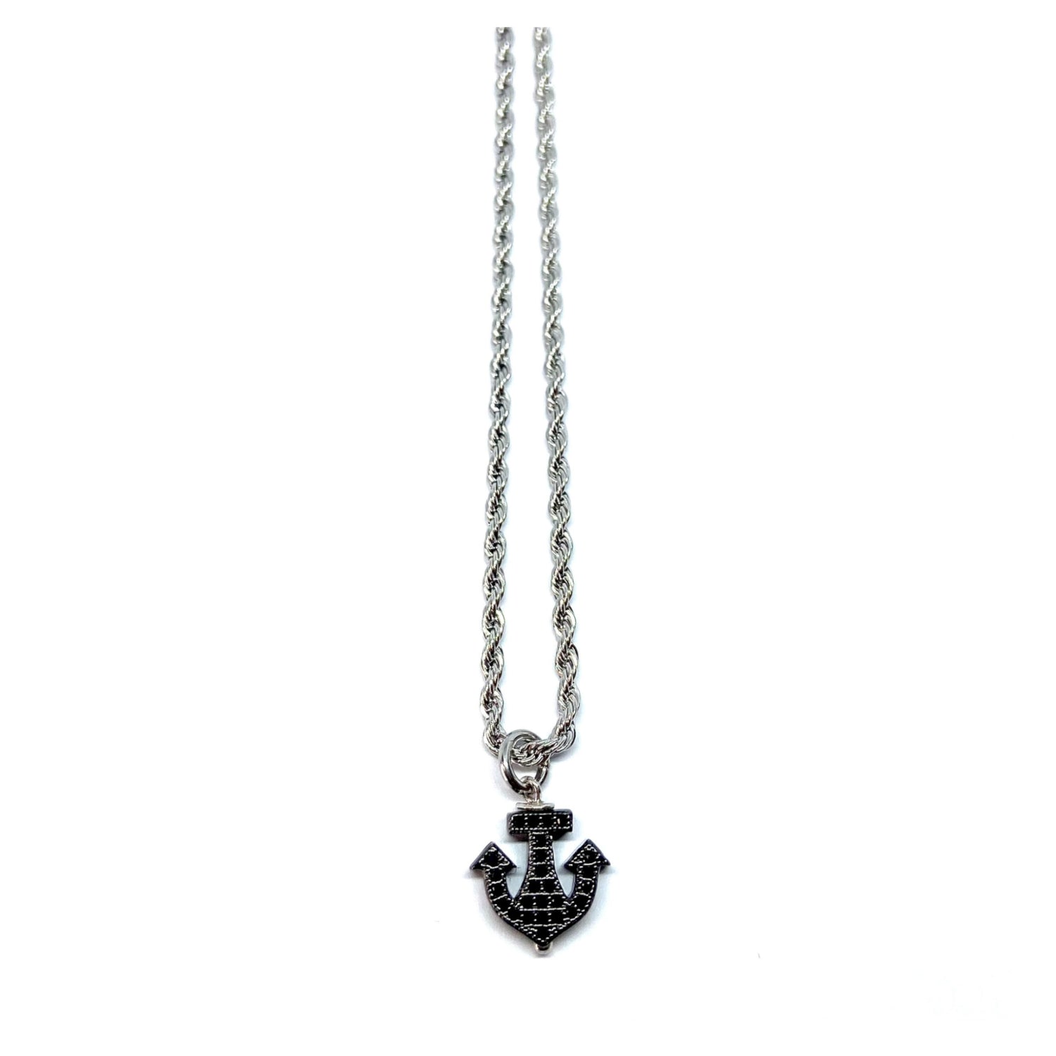 Collana Torcione silver e Ancora Black