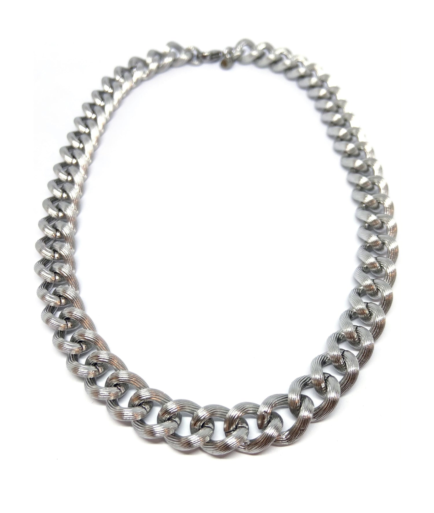 Collana Grumetta rigata silver Acciaio