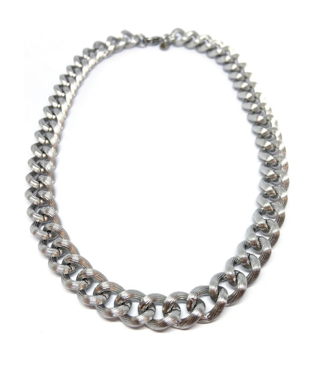 Collana Grumetta rigata silver Acciaio
