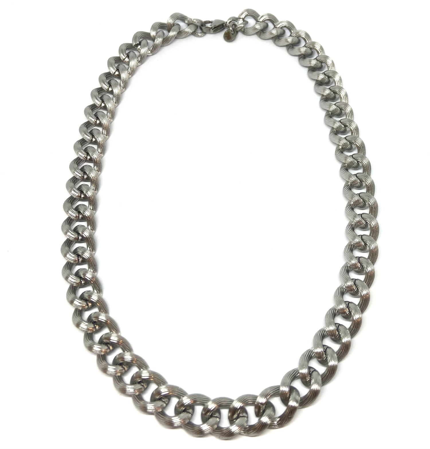 Collana Grumetta rigata silver Acciaio