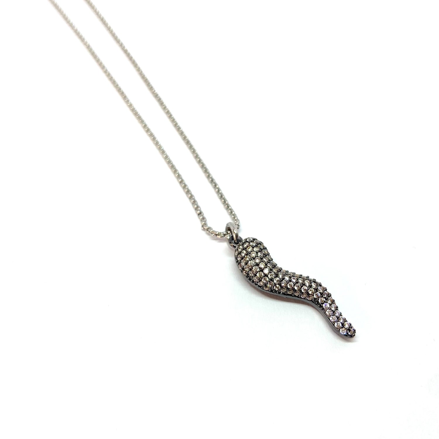 Collana Corno con Zirconi Black