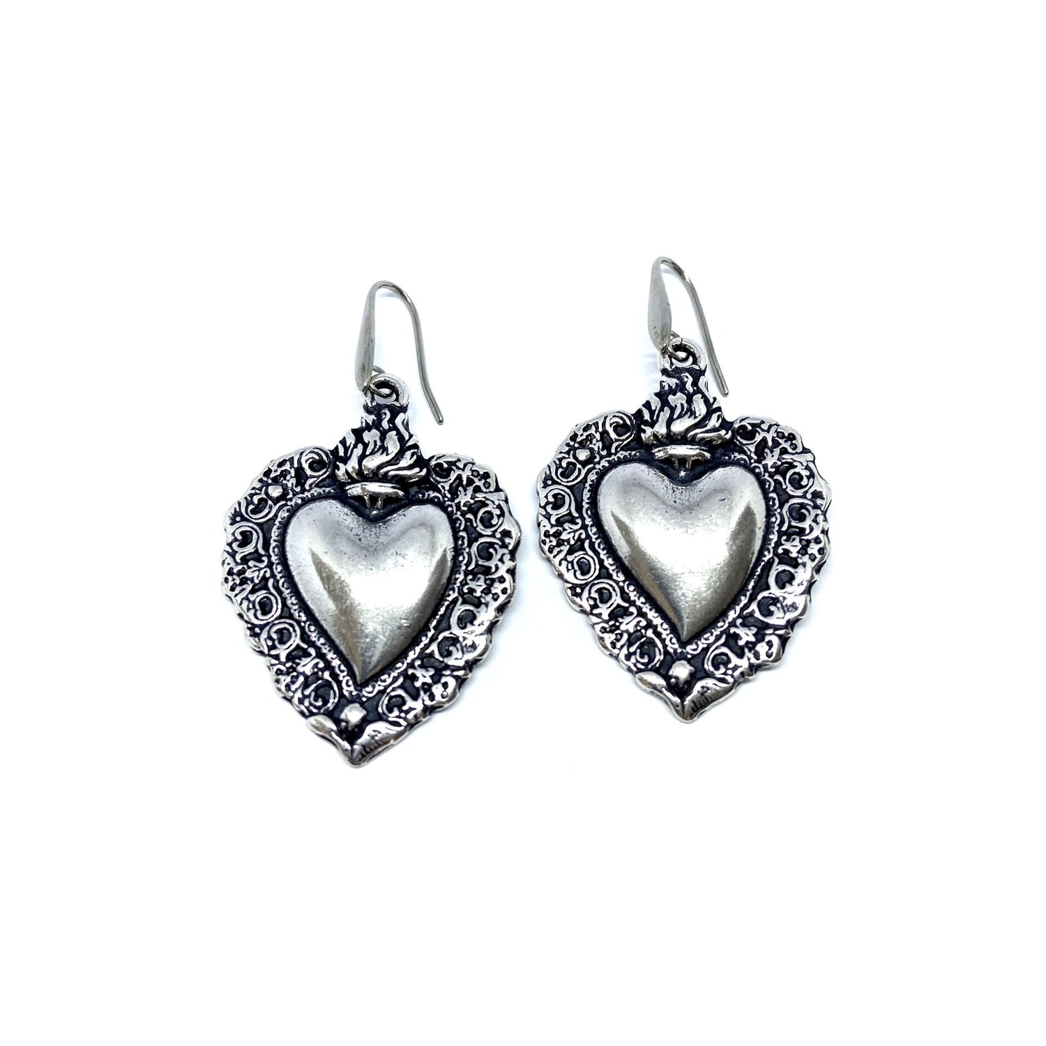 Orecchini Cuore Sacro Silver