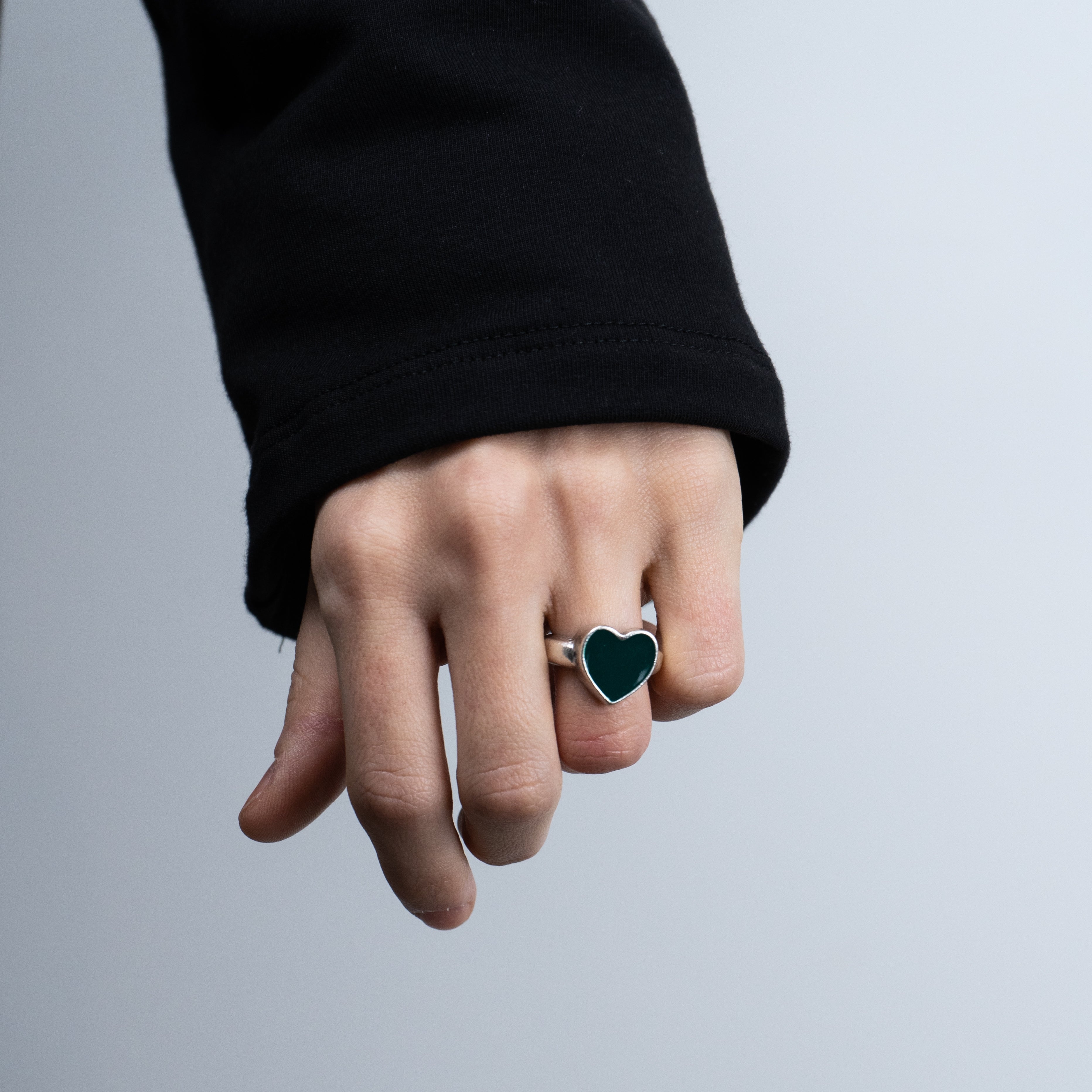 Anello cuore verde on sale