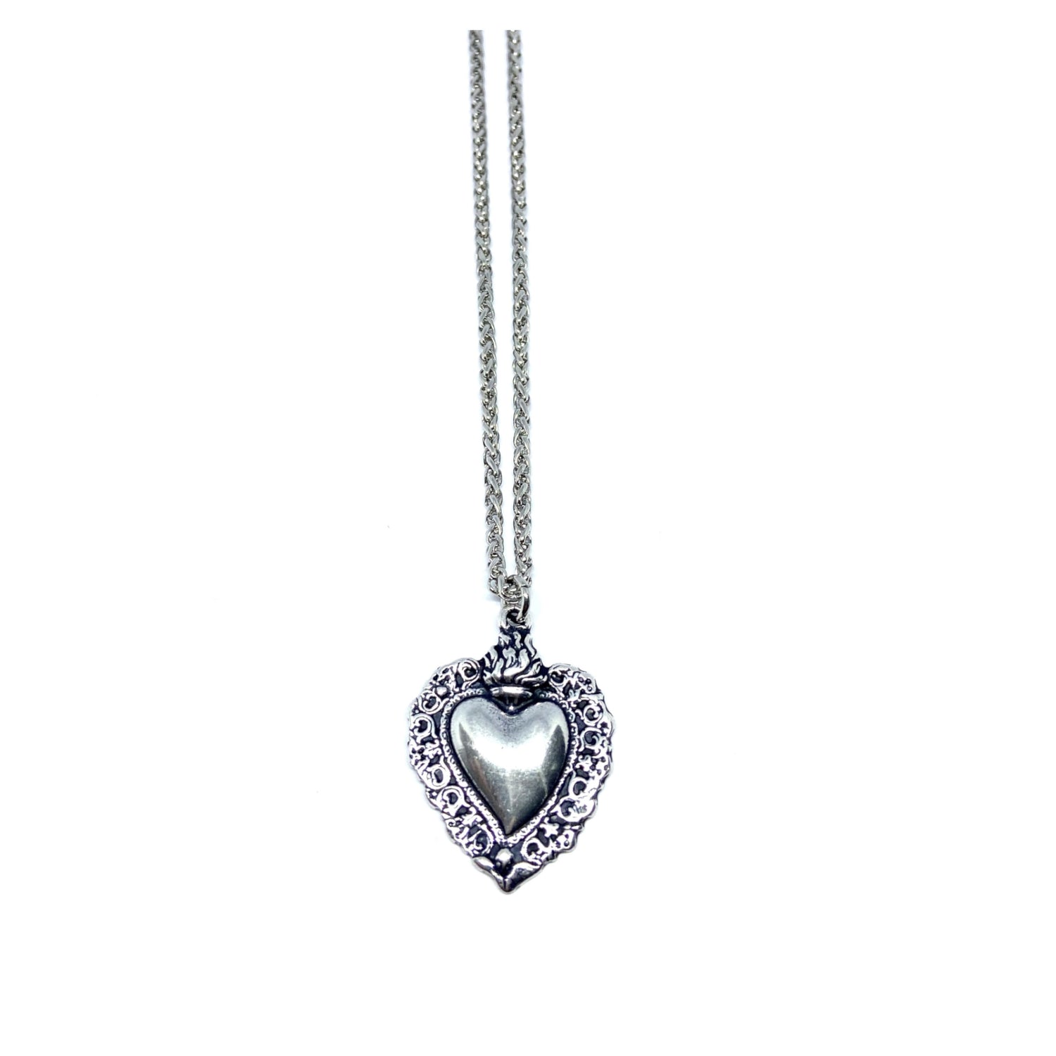 Collana Cuore Sacro Silver