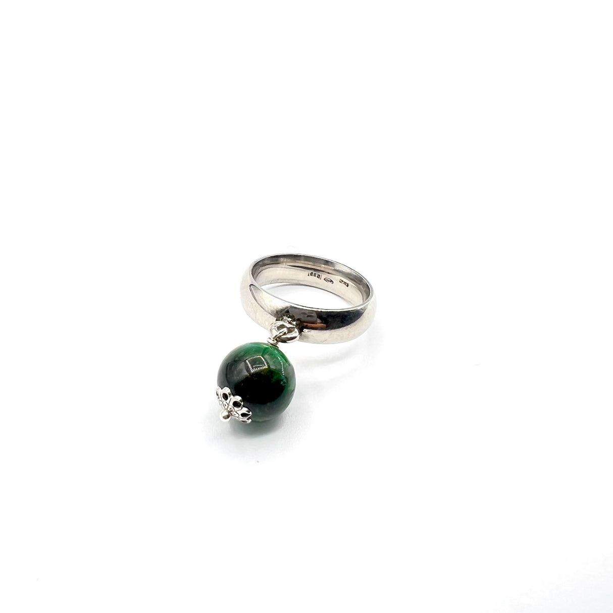 Fede Argento925 con pietra Occhio di Tigre Verde