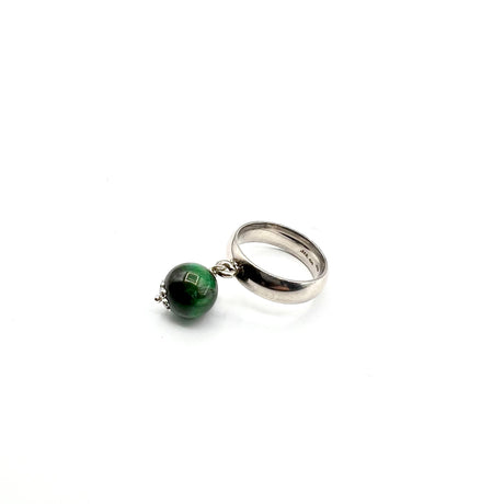 Fede Argento925 con pietra Occhio di Tigre Verde