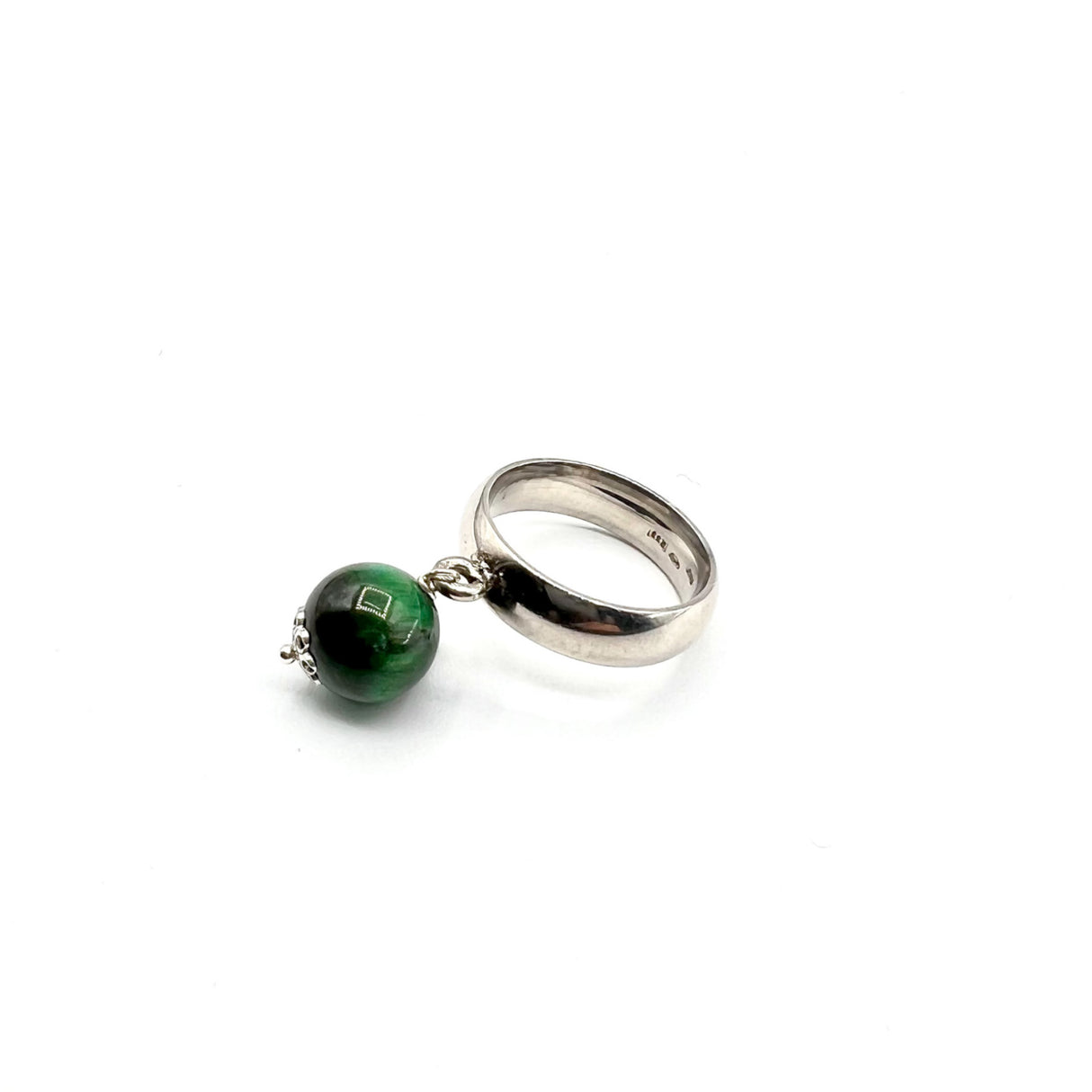 Fede Argento925 con pietra Occhio di Tigre Verde