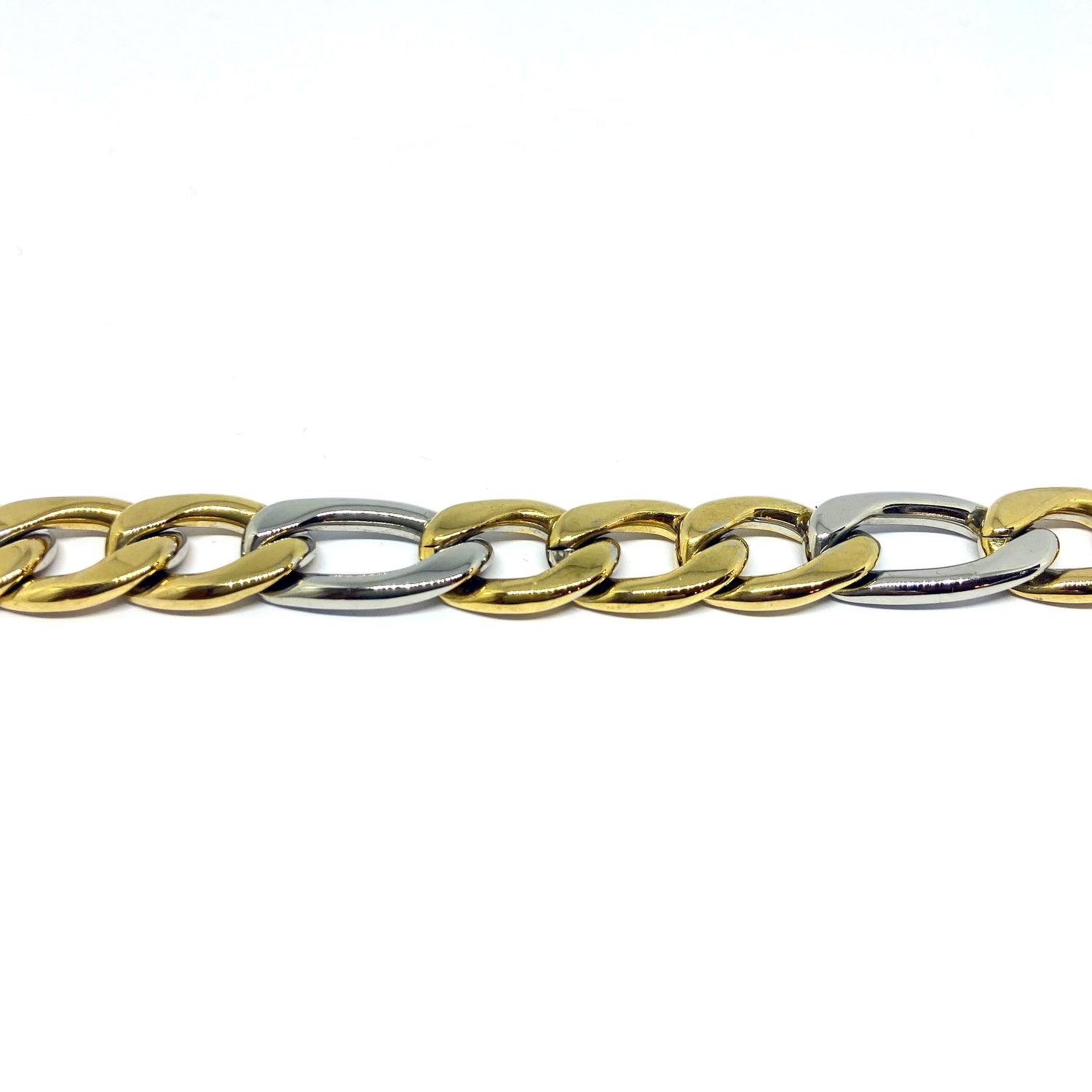 Bracciale Grumetta Alternata Acciaio e Oro