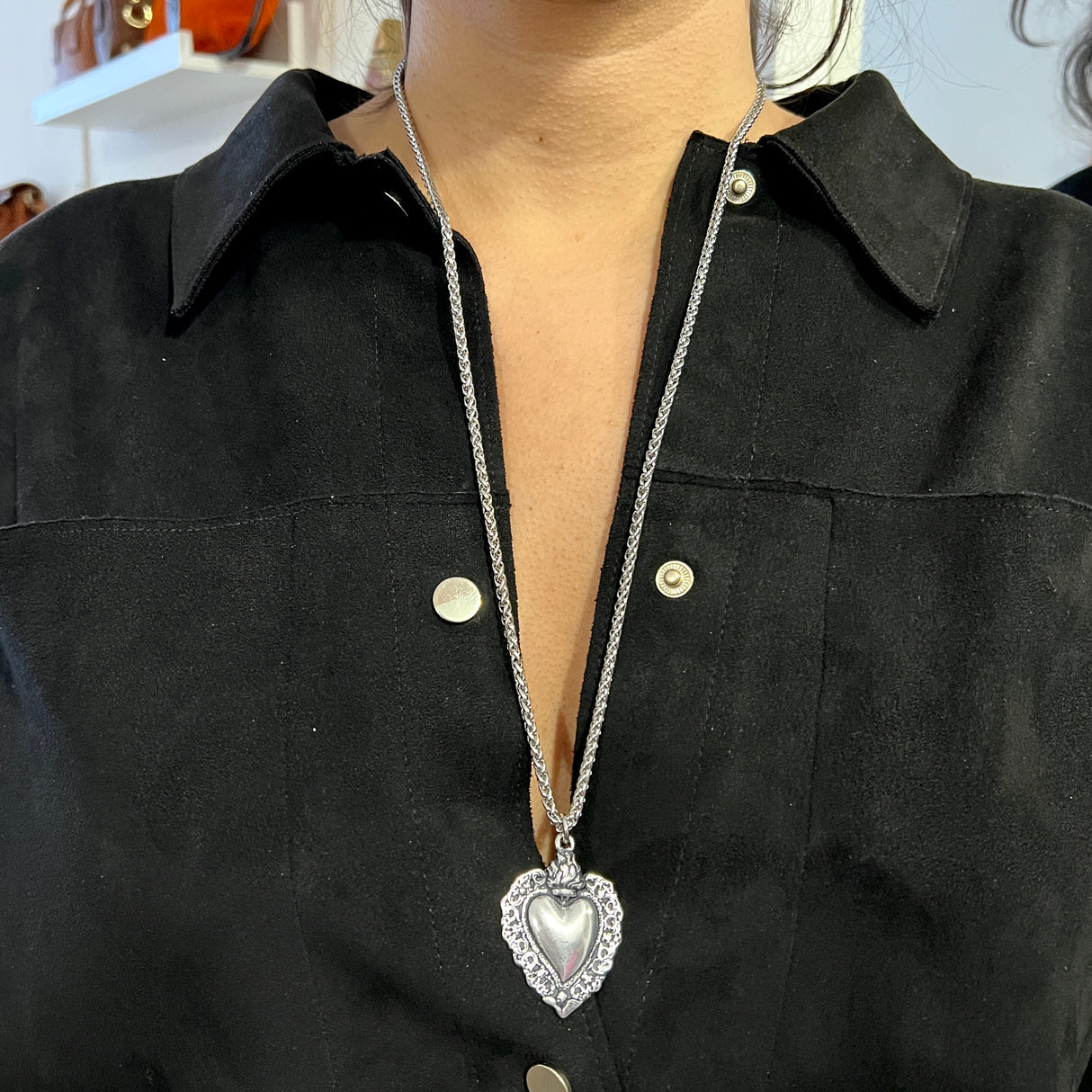 Collana Cuore Sacro Silver