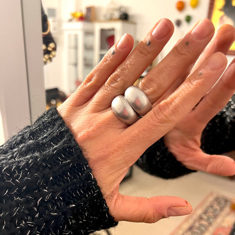 Doppia Fascia Bombata Satinata Argento925