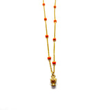 Collana Rosario Orange Pumino dorata
