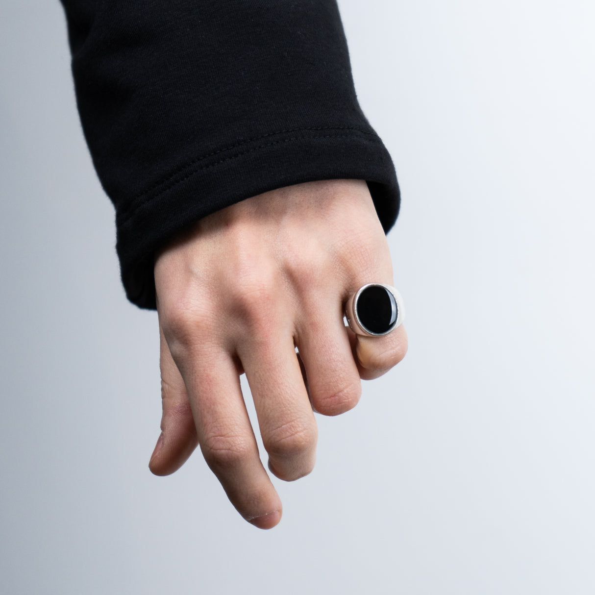 Anello Ovale Nero lucido