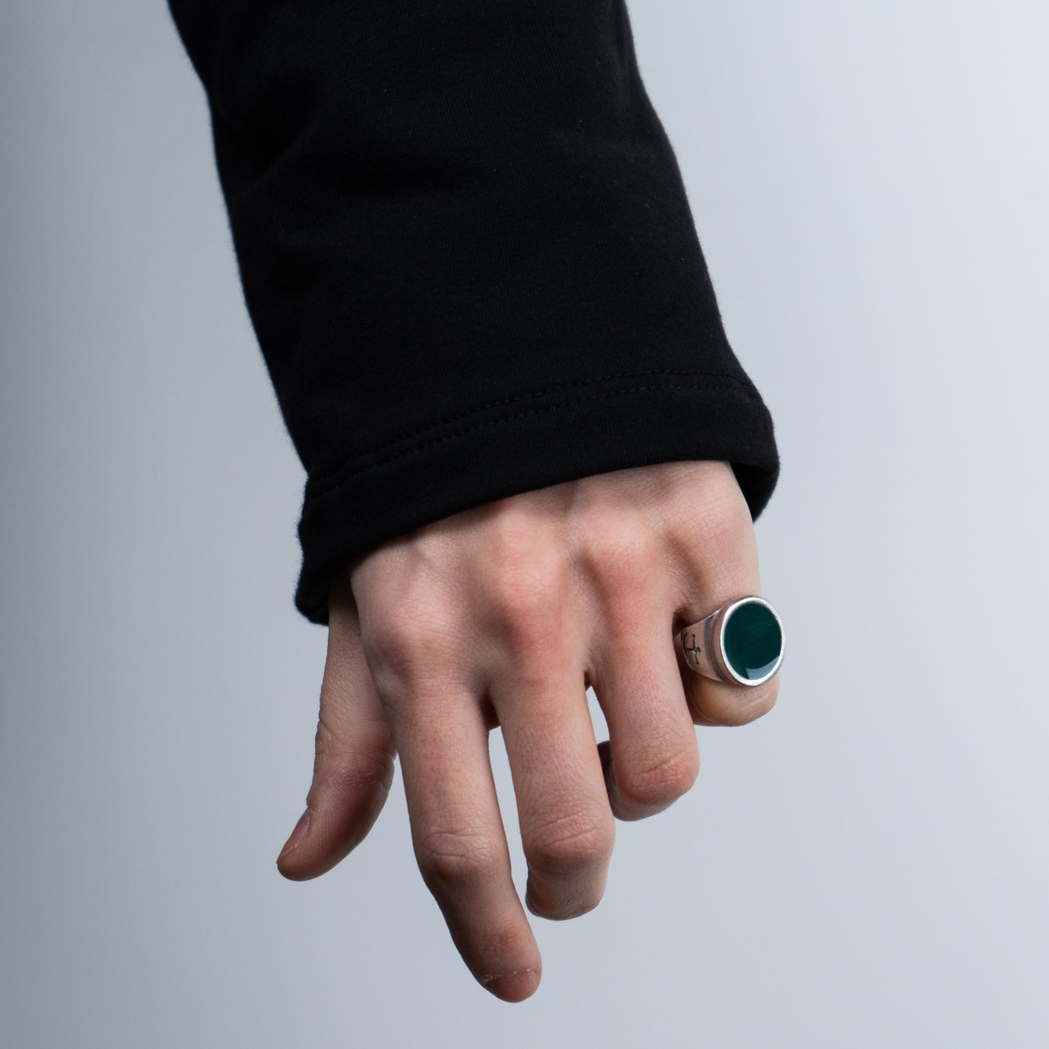 Anello Ovale Verde lucido