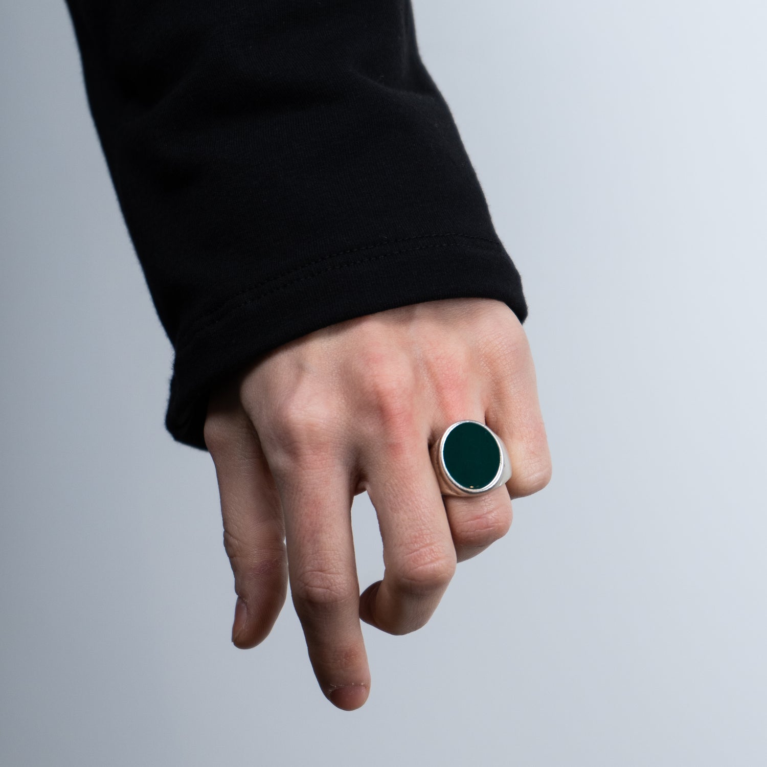 Anello Ovale Verde lucido