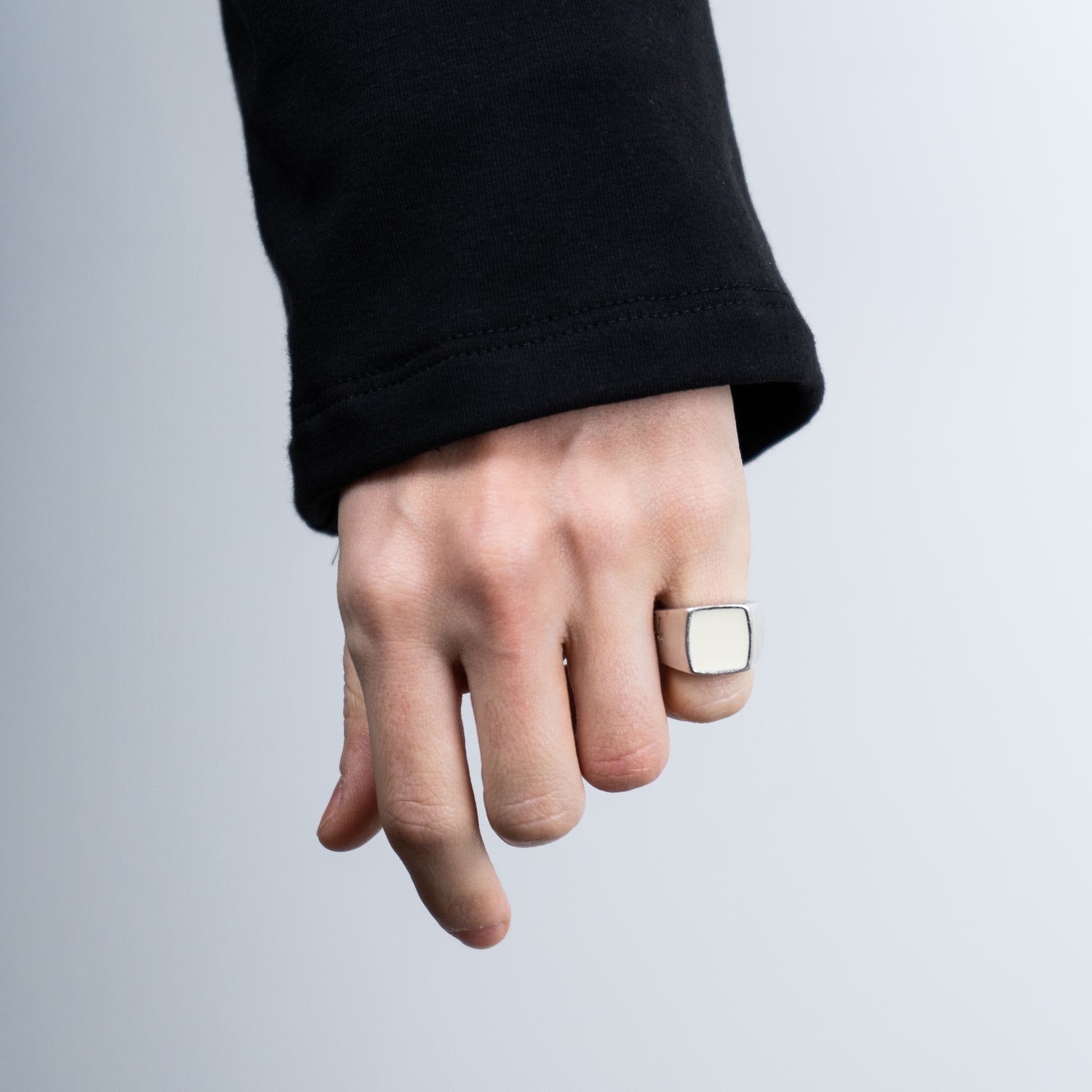 Anello Quadrato Panna lucido