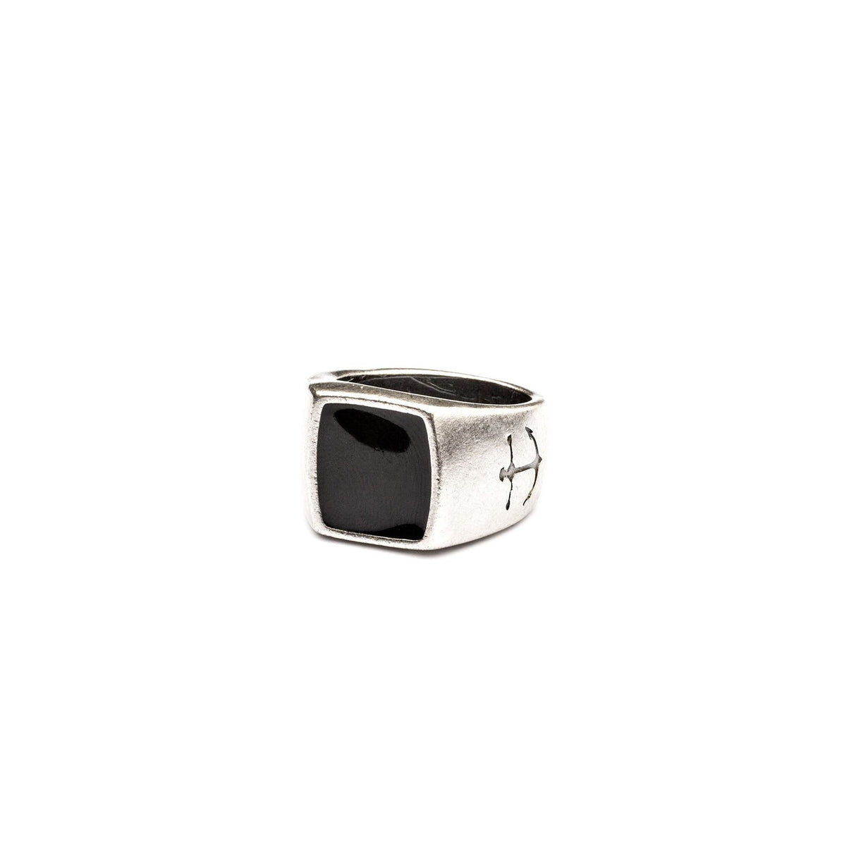 Anello Quadrato Nero lucido